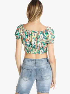 Airisa Top cropped floreale donna