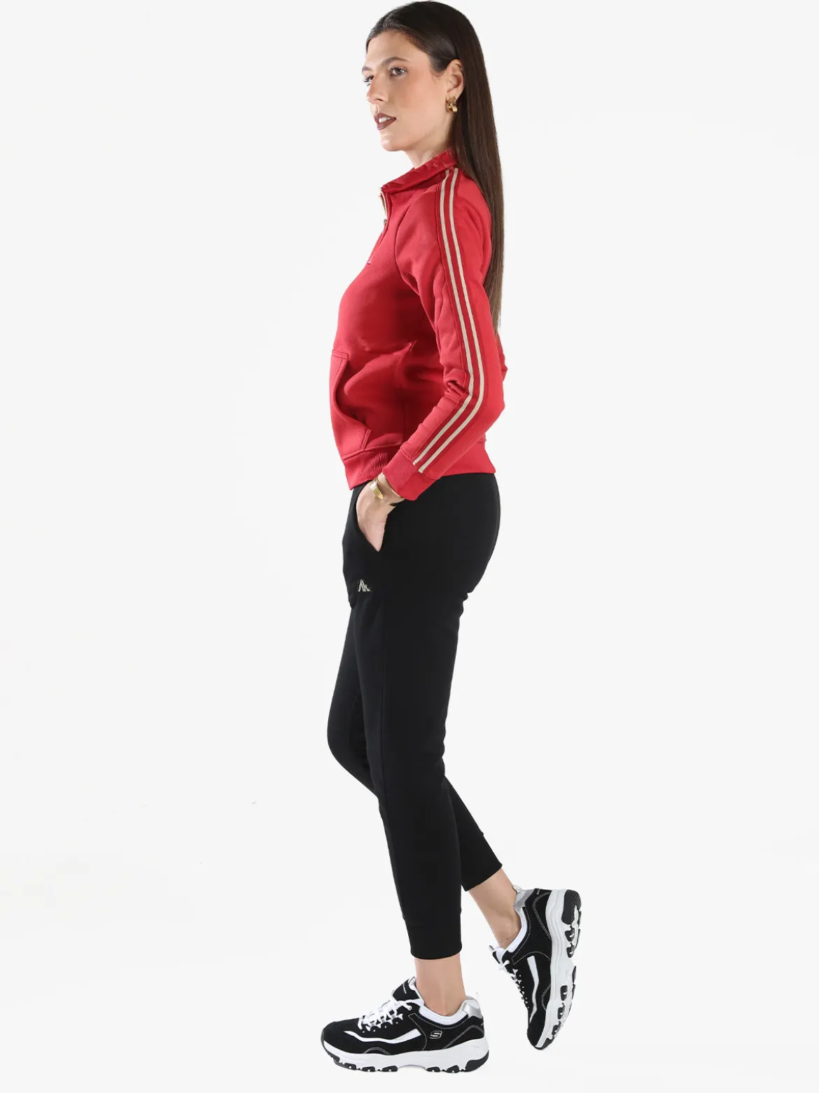 Aki Completo tuta da donna con zip intera e interno felpato - rosso