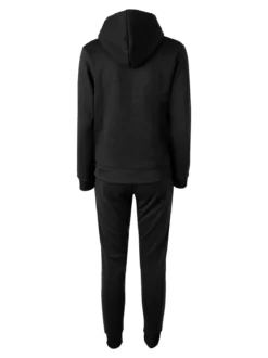 Aki Completo tuta da donna full zip con cappuccio e interno felpato - nero