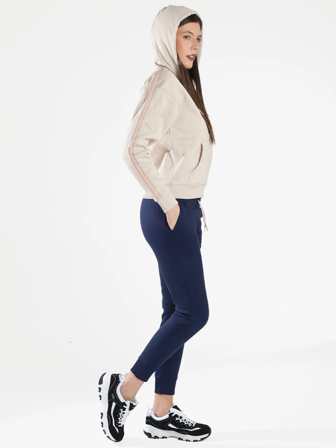 Aki Completo tuta da donna full zip con cappuccio - naturale