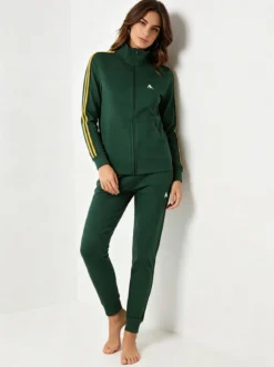 Aki Completo tuta da donna in misto cotone full zip - verde