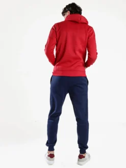 Aki Completo tuta da uomo full zip con cappuccio e interno felpato - rosso