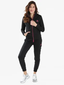 Aki Completo tuta donna 2 pezzi con zip intera e interno felpato - nero