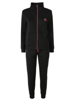 Aki Completo tuta donna 2 pezzi con zip intera e interno felpato - nero
