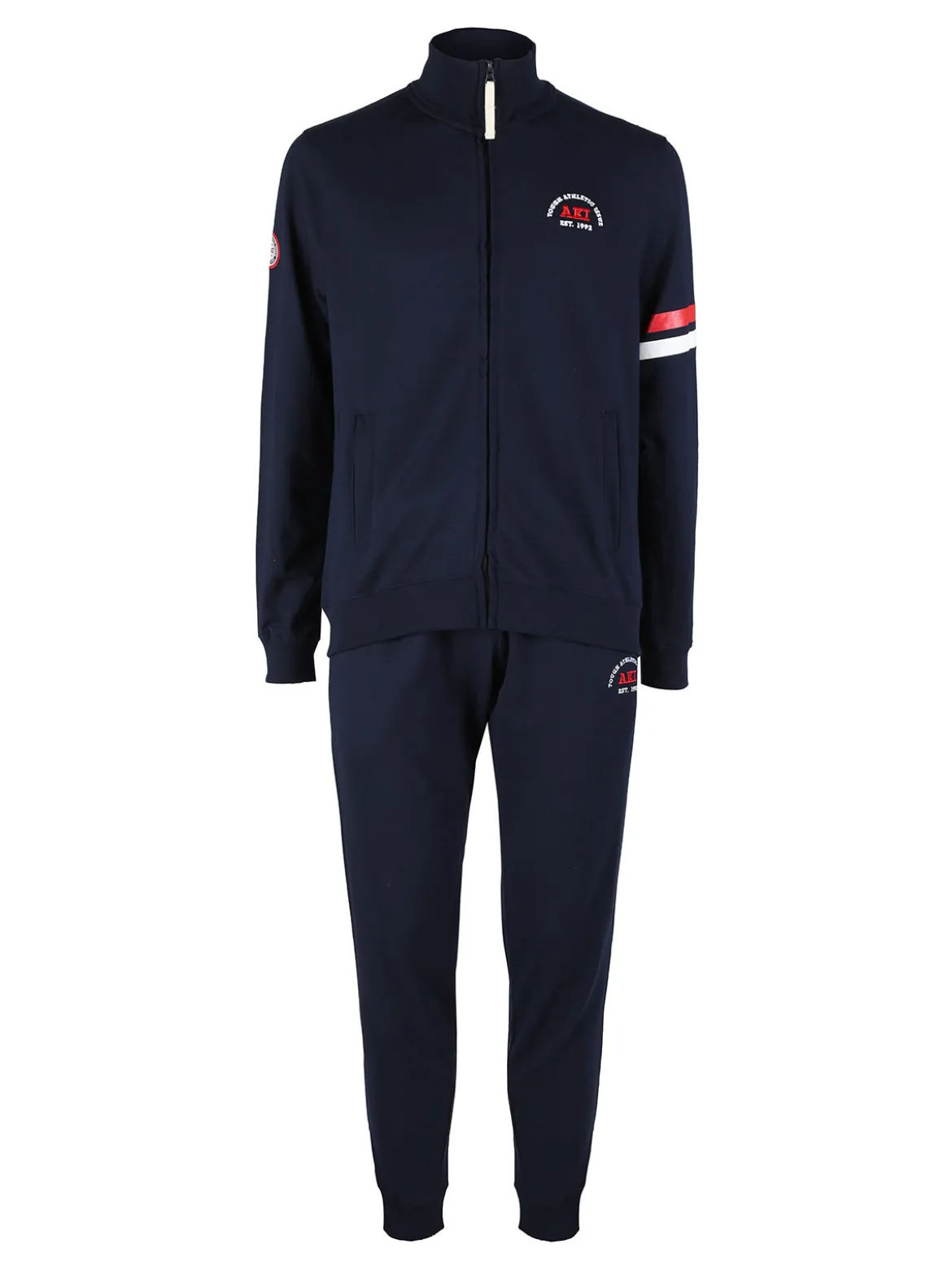 Aki Tuta da uomo 2 pezzi in misto cotone con zip intera
