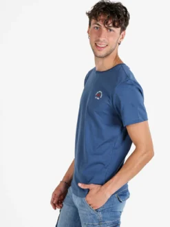 Aky T-shirt uomo girocollo in cotone - blu