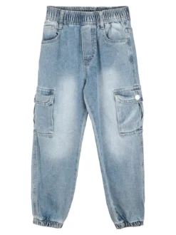 Alta Linea Jeans da bambino cargo con elastico sul finale