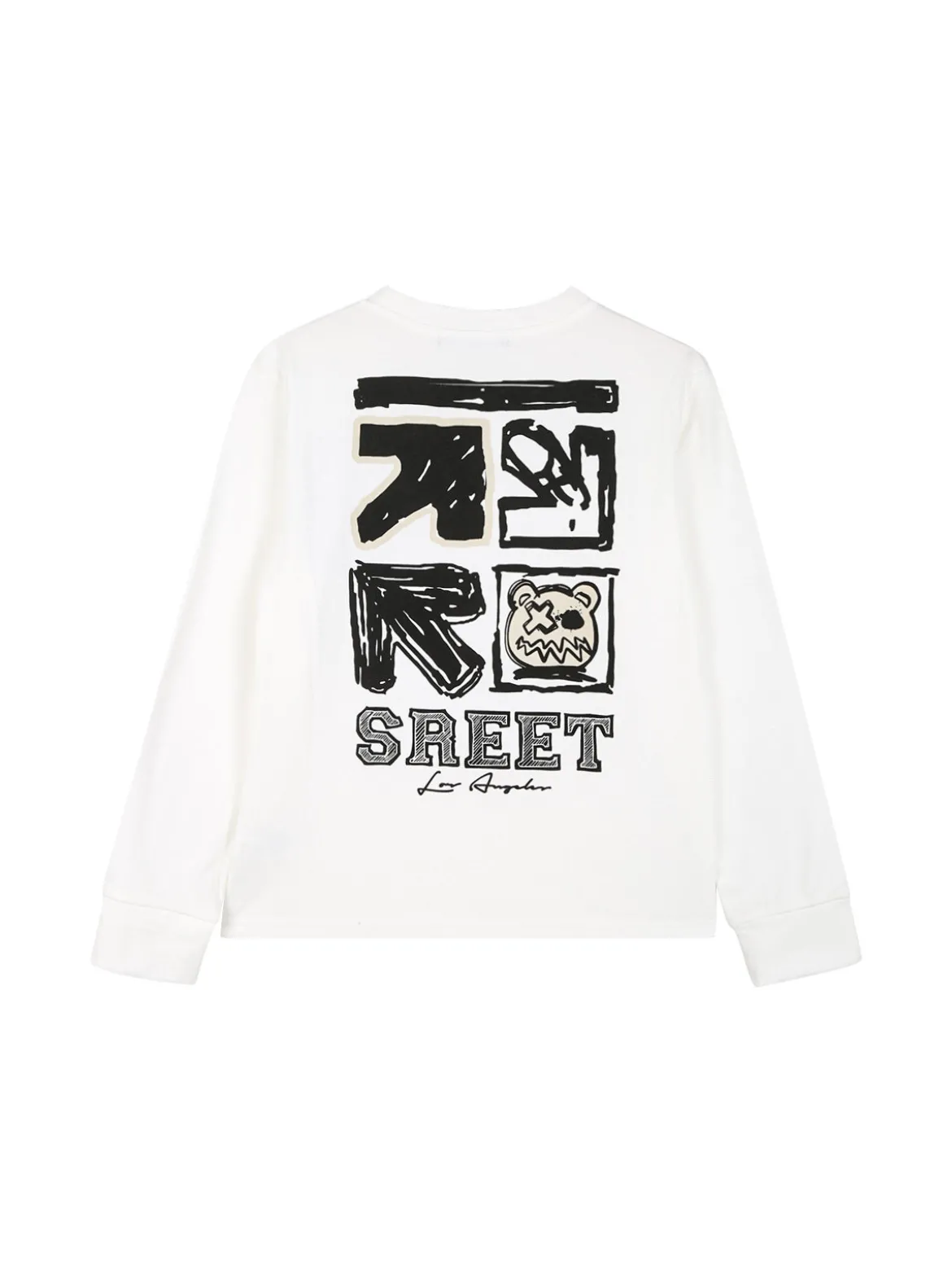 Alta Linea T-shirt maniche lunghe da bambino con stampa sul retro - bianco