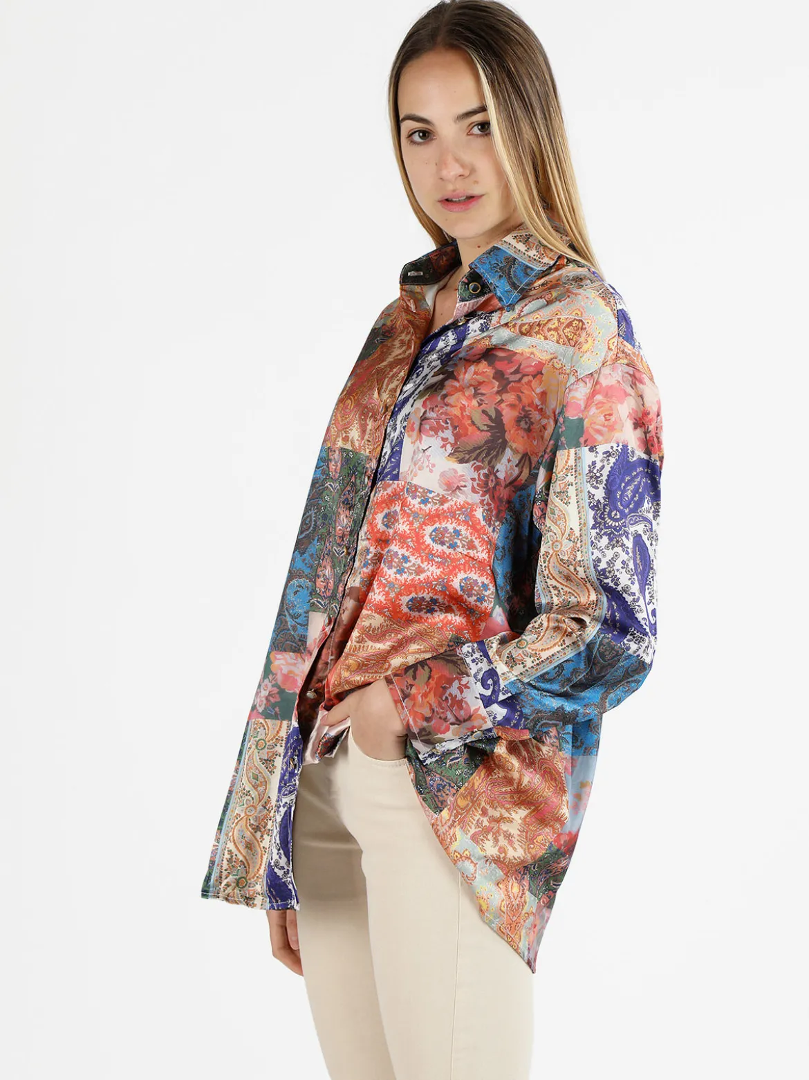 Altariva Camicia donna colorata a maniche lunghe