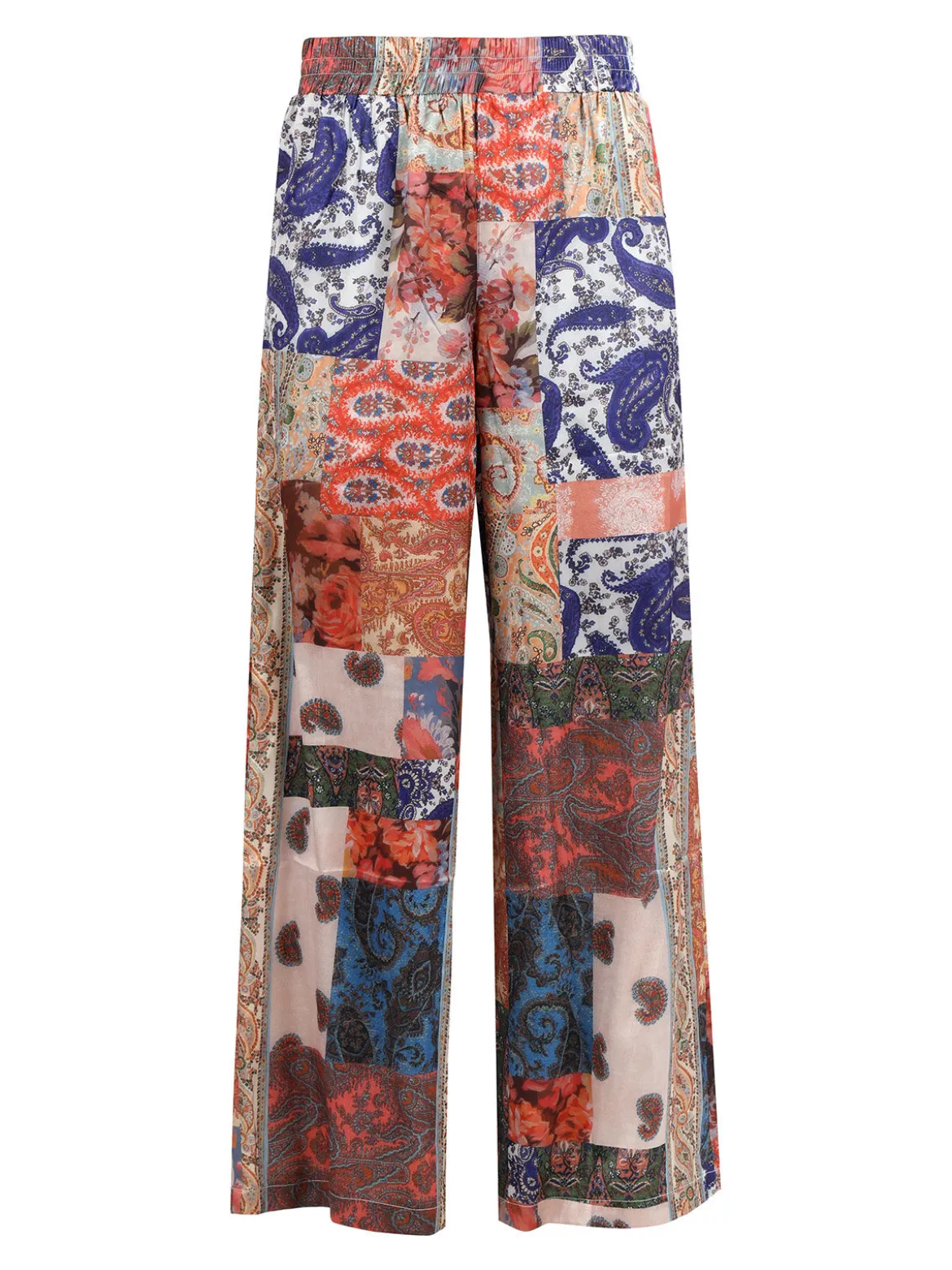 Altariva Pantaloni donna leggeri a gamba larga con elastico in vita