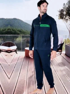 Alviero Martini Tuta da uomo 2 pezzi in misto cotone con zip intera