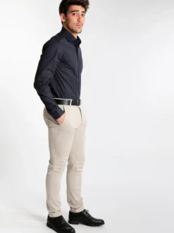 Andy Don B Camicia elegante in cotone blu scuro