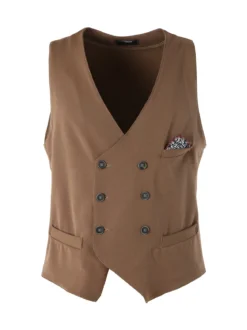 Andy Don B Gilet da uomo con chiusura a doppiopetto - marrone