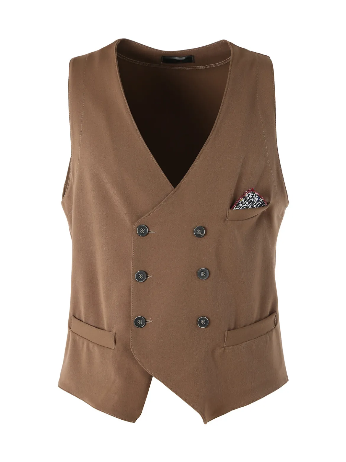 Andy Don B Gilet da uomo con chiusura a doppiopetto - marrone