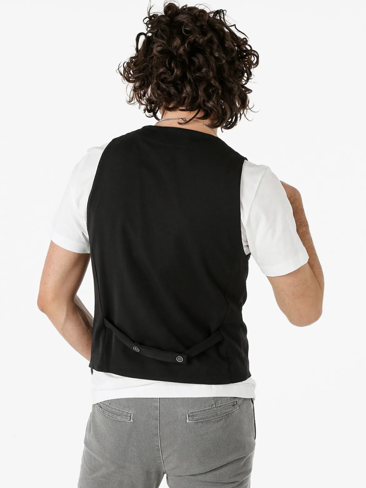 Andy Don B Gilet da uomo con chiusura a doppiopetto - nero