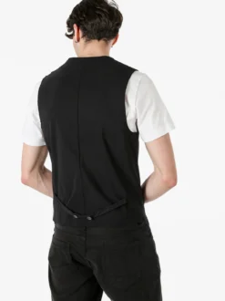 Andy Don B Gilet da uomo elasticizzato con bottoni - nero