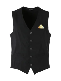 Andy Don B Gilet da uomo elasticizzato con bottoni - nero