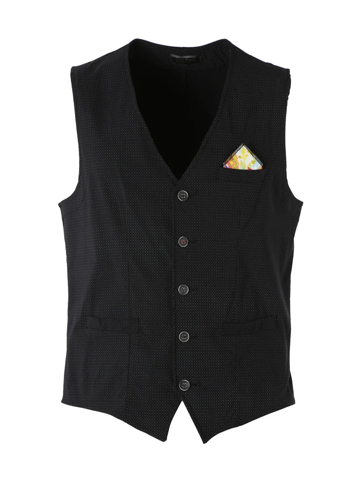 Andy Don B Gilet da uomo elasticizzato con bottoni - nero
