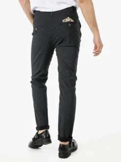 Andy Don B Pantaloni casual da uomo leggeri con stampa texture e dettaglio a catena - nero