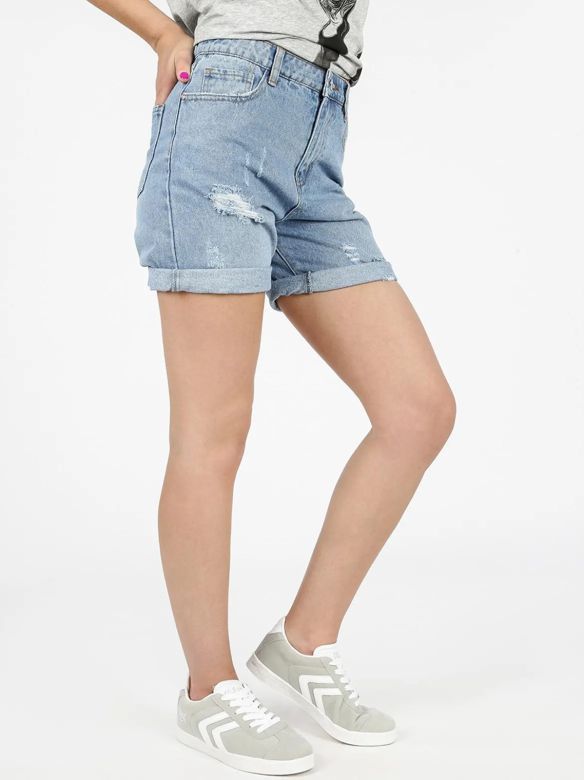 Angelica 2000 Bermuda mom in jeans vita alta
