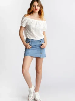 Angelica 2000 Gonna in jeans con bottoni laterali