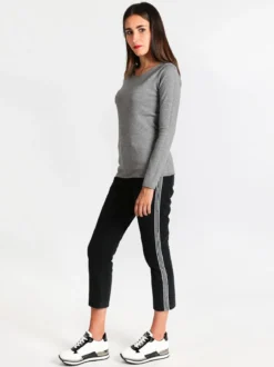 Angelica 2000 Jeans neri con bande modello boyfriend