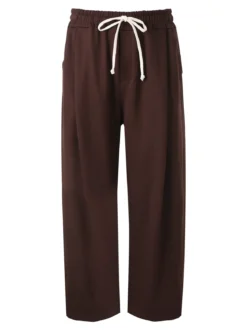 Ange Wear Pantaloni da uomo oversize a gamba larga con coulisse - moro