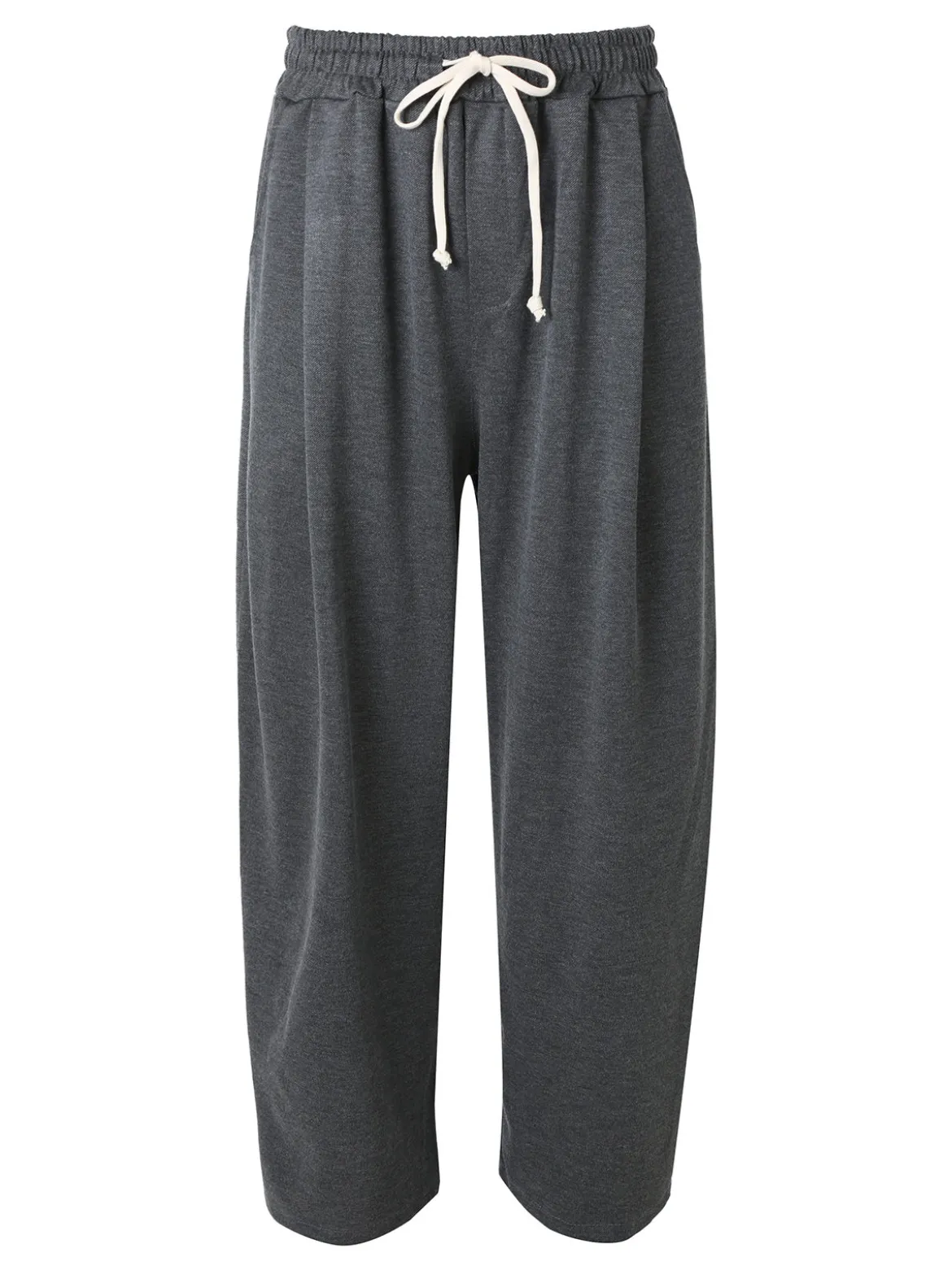 Ange Wear Pantaloni da uomo oversize a gamba larga con coulisse - grigio