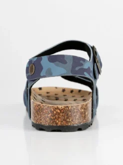 A Piedi Liberi Sandali aperti con stampa mimetica blu