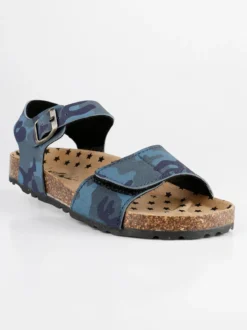 A Piedi Liberi Sandali aperti con stampa mimetica blu