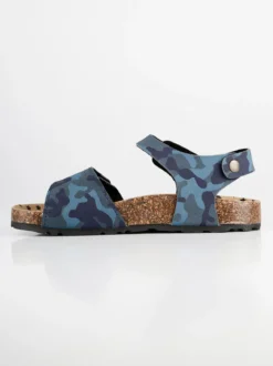 A Piedi Liberi Sandali aperti con stampa mimetica blu