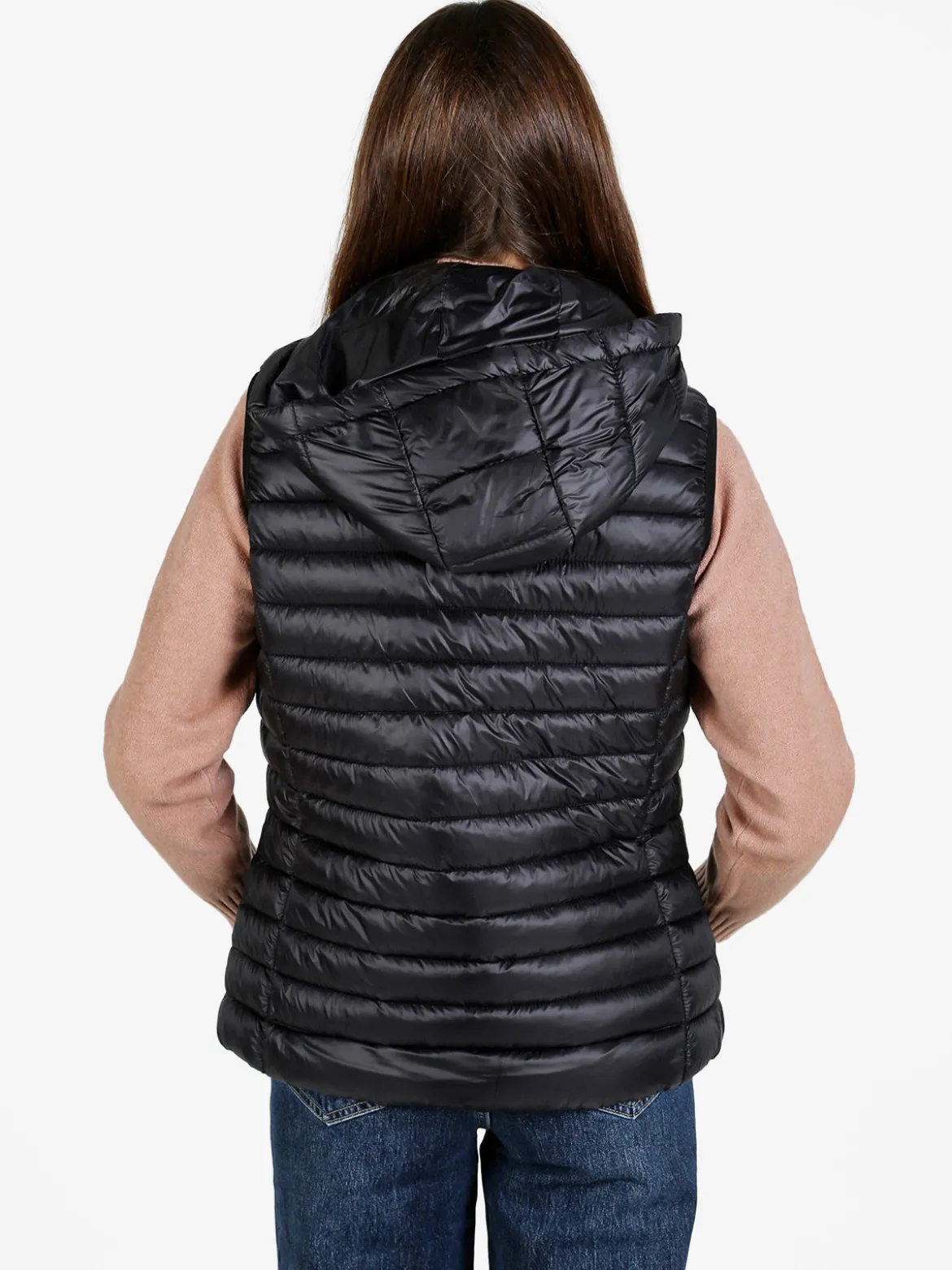 Arix & Fashion Gilet donna imbottito con cappuccio - nero