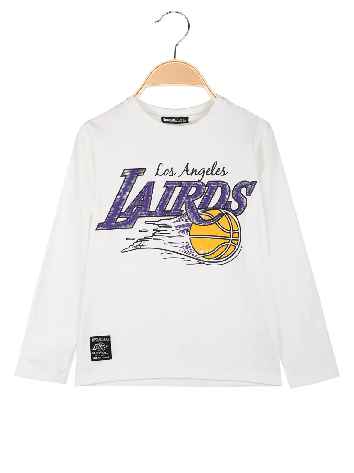 Armata Militare T-shirt da bambino a maniche lunghe con stampa - bianco