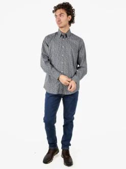 Ascot Sport Camicia da uomo con stampe in cotone elasticizzato - multicolore