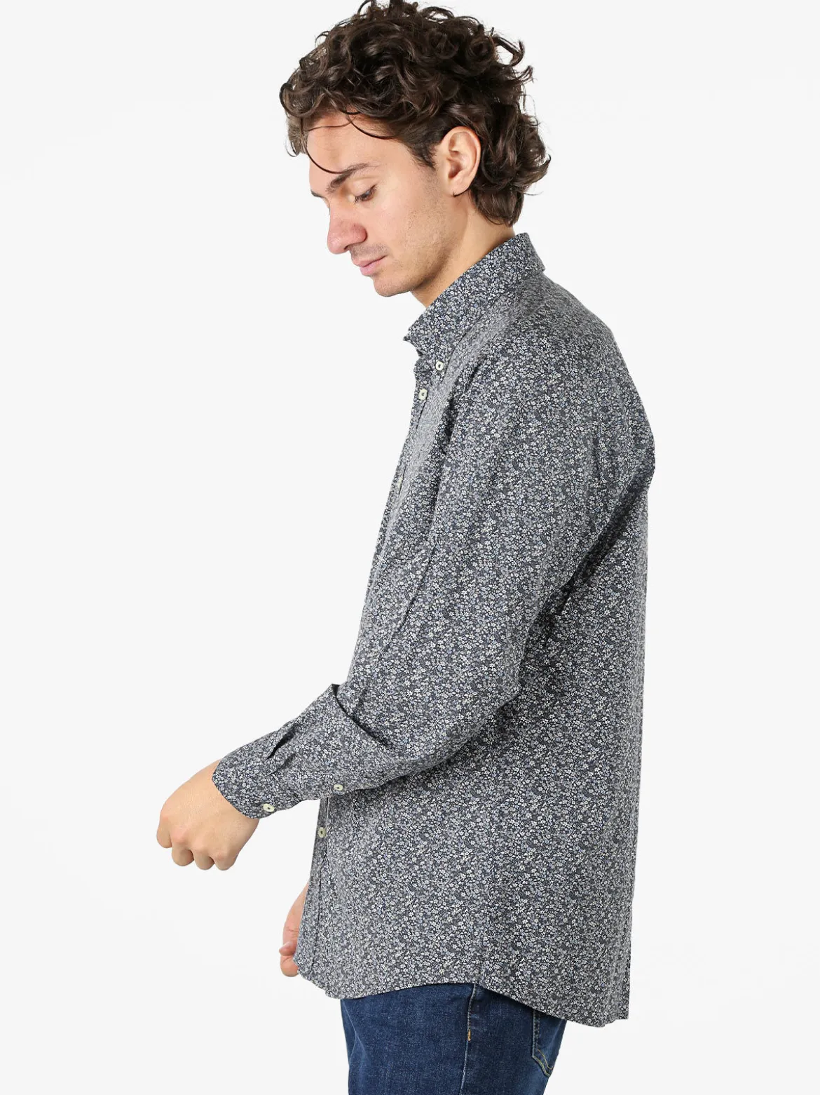 Ascot Sport Camicia da uomo con stampe in cotone elasticizzato - multicolore