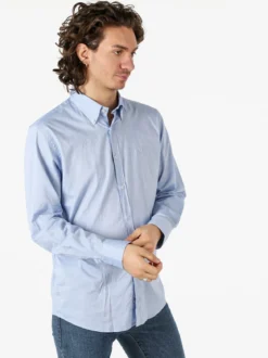 Ascot Sport Camicia da uomo in cotone a maniche lunghe - azzurro