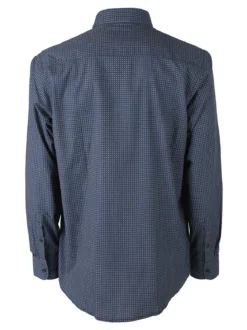 Ascot Sport Camicia da uomo in cotone a maniche lunghe con stampe - blu