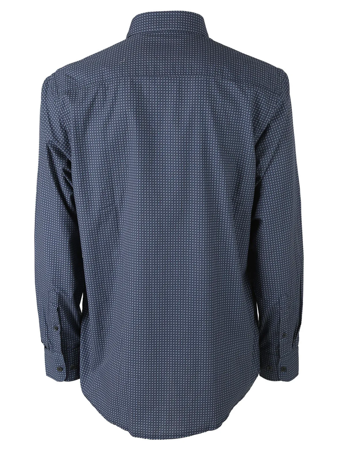 Ascot Sport Camicia da uomo in cotone a maniche lunghe con stampe - blu