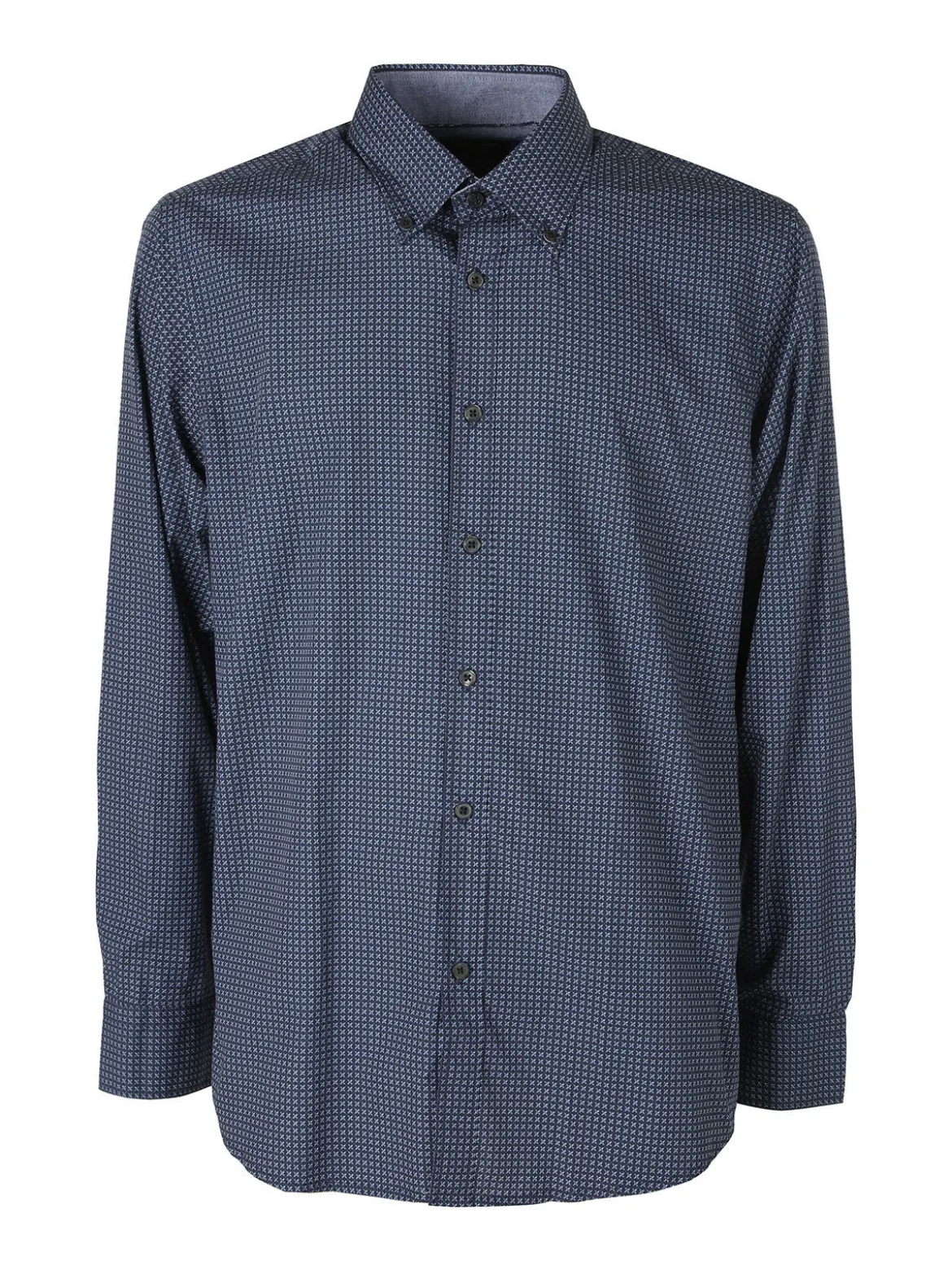 Ascot Sport Camicia da uomo in cotone a maniche lunghe con stampe - blu