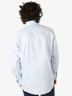 Ascot Sport Camicia da uomo in cotone a maniche lunghe con taschino - azzurro