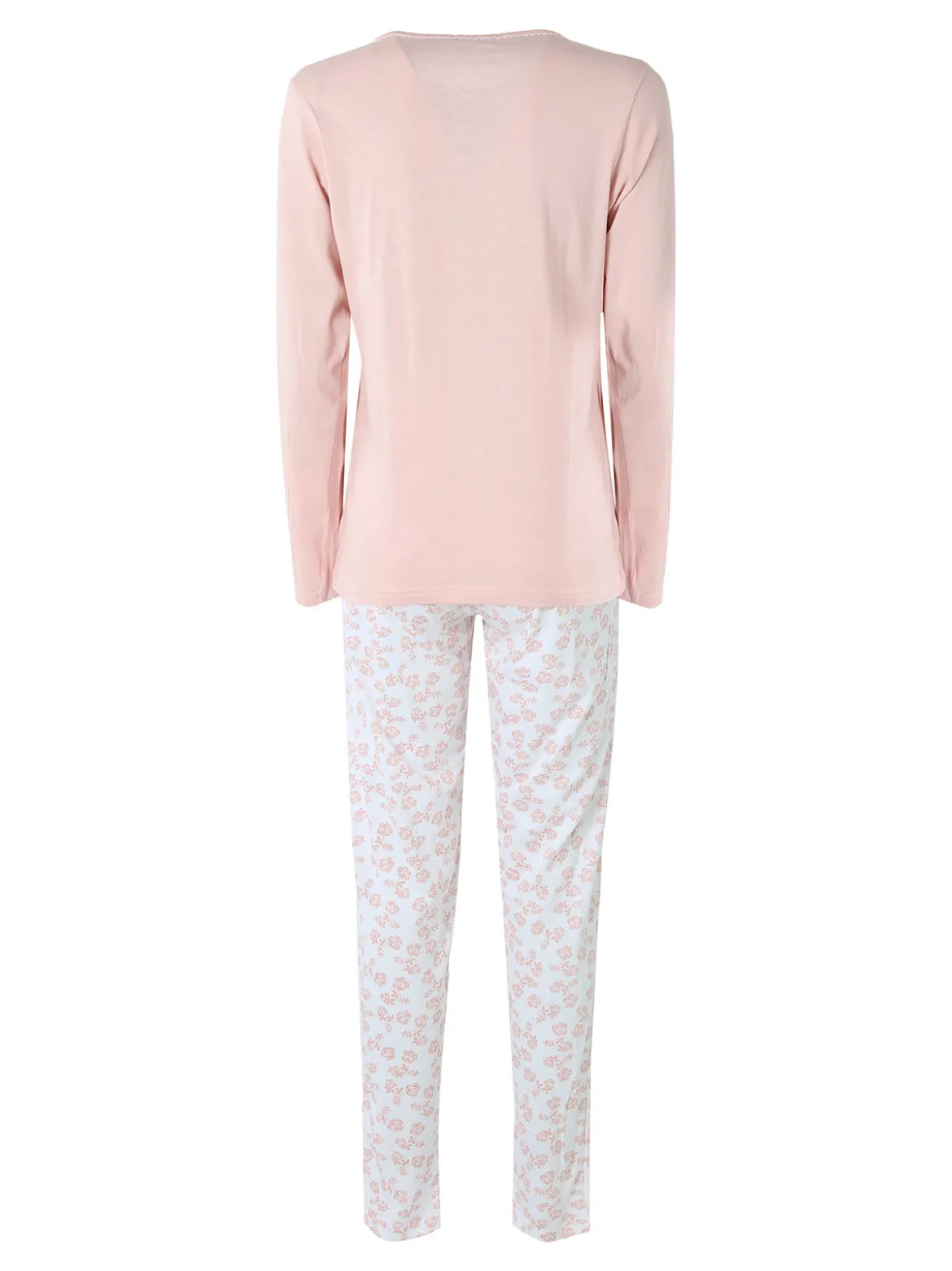 A Sette Pigiama lungo da donna in cotone con pantaloni fiorati - rosa