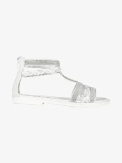 Asso Sandali intrecciati da ragazza con strass