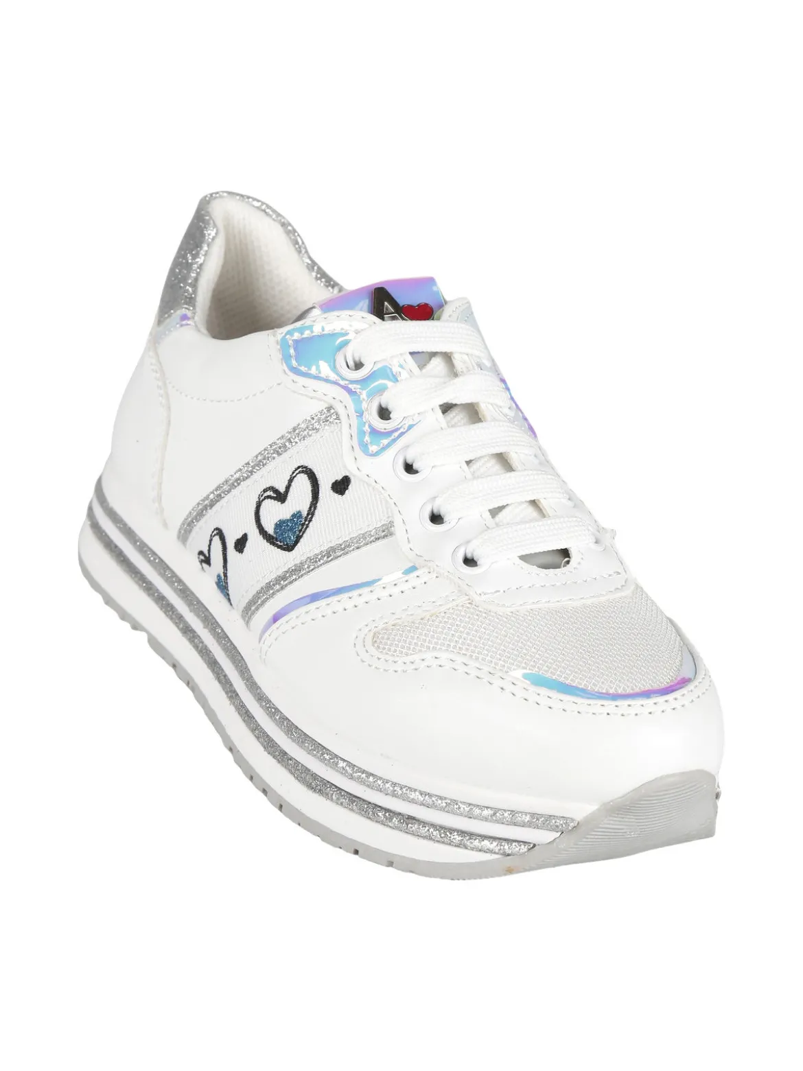 Asso Sneakers da bambina con platform e glitter