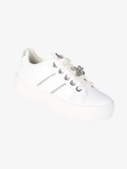 Asso Sneakers gioiello da ragazza con lacci e zip - bianco