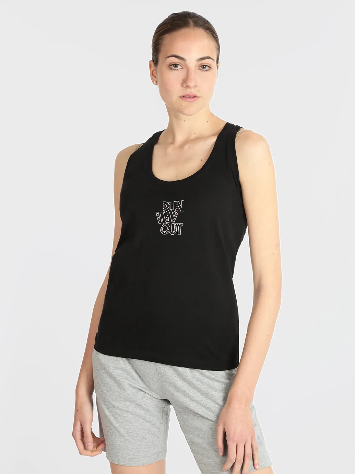 Athl Dpt Canotta sportiva donna con strass