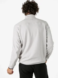 Athl Dpt Felpa da uomo mezza zip in micropile con bordi a contrasto - grigio