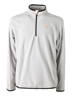 Athl Dpt Felpa da uomo mezza zip in micropile con bordi a contrasto - grigio