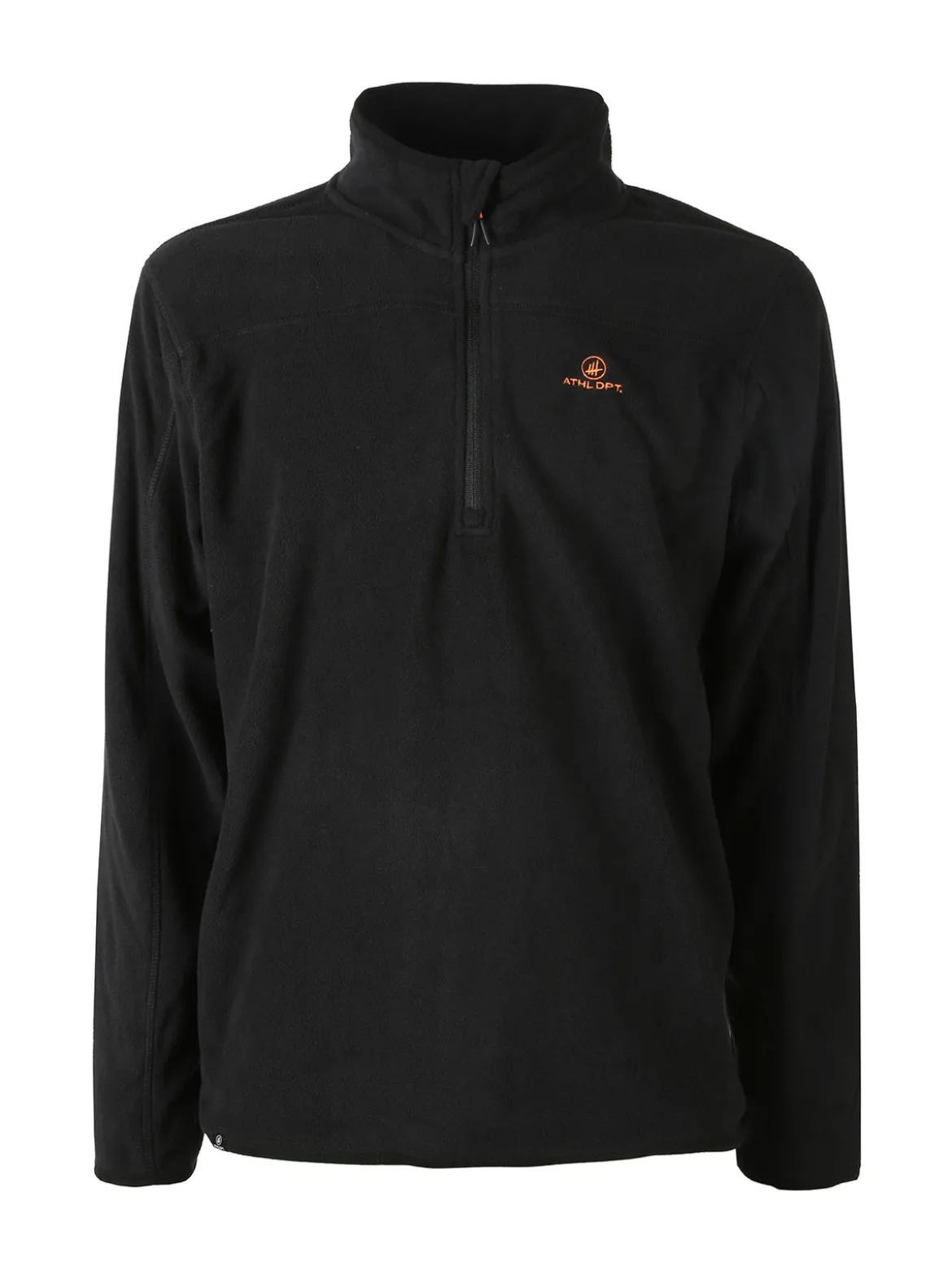 Athl Dpt Felpa da uomo mezza zip in micropile con bordi a contrasto - nero