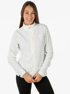 Athl Dpt Felpa donna full zip in micropile - bianco