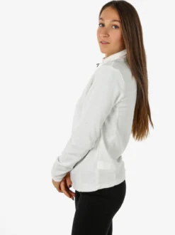 Athl Dpt Felpa donna full zip in micropile - bianco